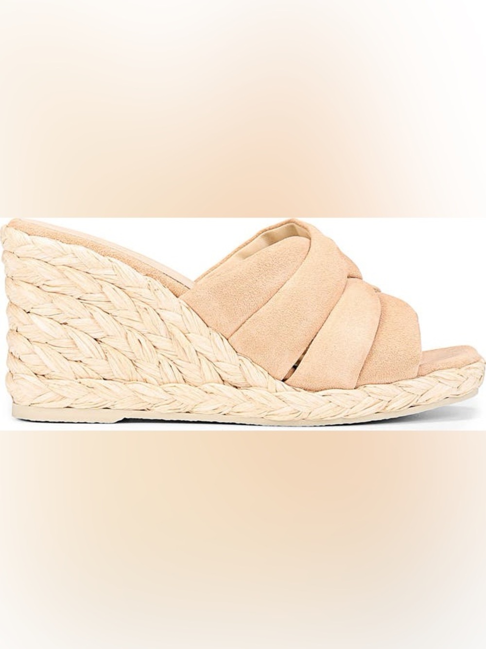 VINCE Gilian leather wedge espadrille sandals in Blonde size 8